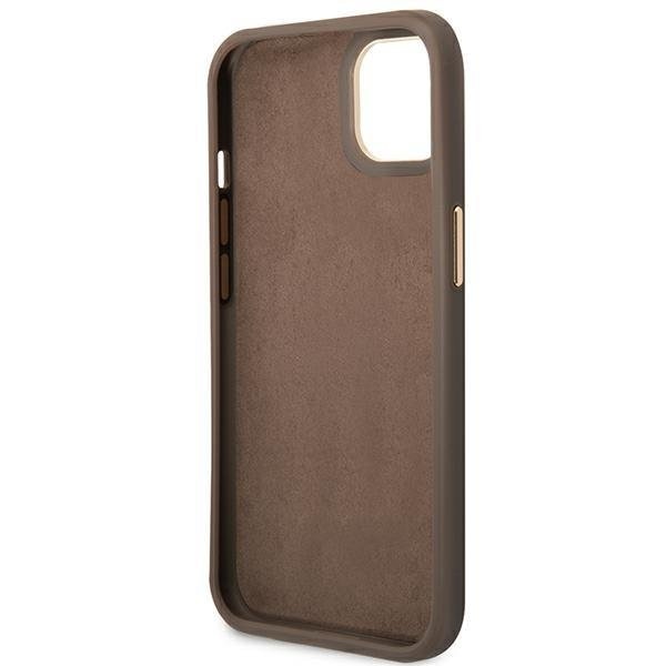 Кейс Guess GUHCP14MHG4SHW за iPhone 14 Plus 6.7", кафяв / кафяв, твърд, 4G Vintage Gold Logo