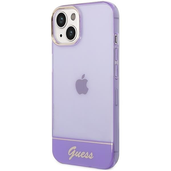 Кейс Guess GUHCP14MHGCOU за iPhone 14 Plus 6.7", лилав / лилав, твърд, Translucent