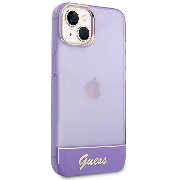 Кейс Guess GUHCP14MHGCOU за iPhone 14 Plus 6.7", лилав / лилав, твърд, Translucent