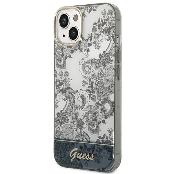 Кейс Guess GUHCP14MHGPLHG за iPhone 14 Plus 6.7", сив / сив, твърд, Porcelain Collection