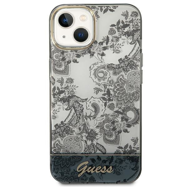 Кейс Guess GUHCP14MHGPLHG за iPhone 14 Plus 6.7", сив / сив, твърд, Porcelain Collection