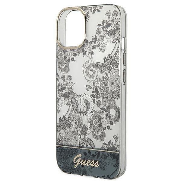 Кейс Guess GUHCP14MHGPLHG за iPhone 14 Plus 6.7", сив / сив, твърд, Porcelain Collection