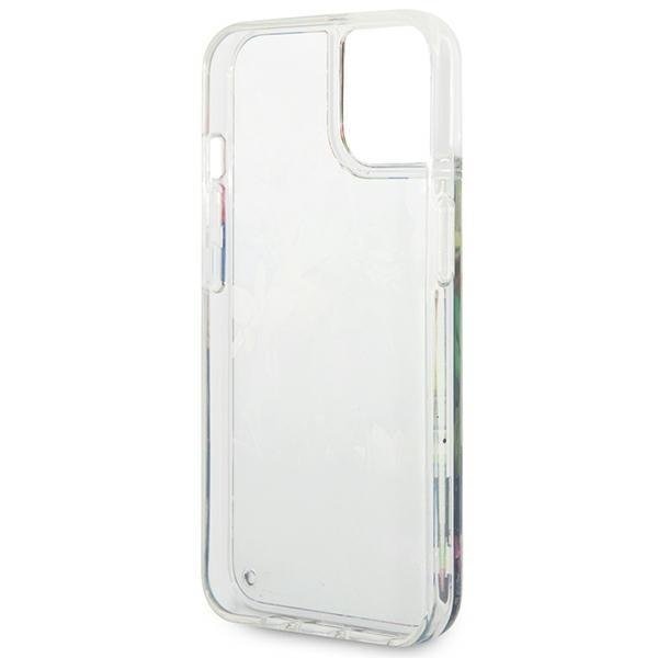 Кейс Guess GUHCP14MLFLSB за iPhone 14 Plus 6.7", син / син, твърд, Flower Liquid Glitter
