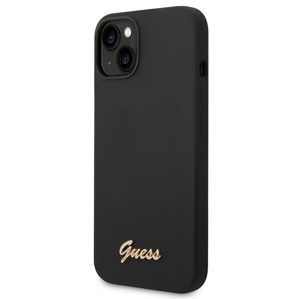Кейс Guess GUHCP14MSLSMK за iPhone 14 Plus 6.7", черен / черен, твърд, Silicone Vintage Gold Logo