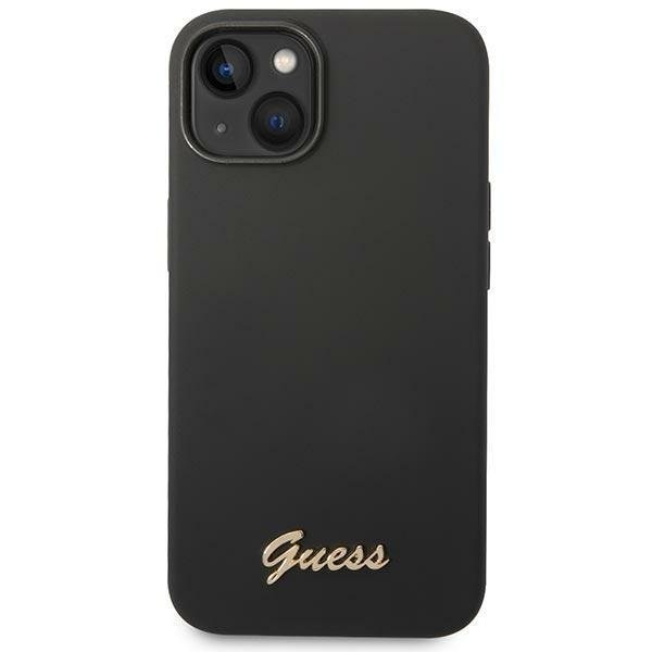Кейс Guess GUHCP14MSLSMK за iPhone 14 Plus 6.7", черен / черен, твърд, Silicone Vintage Gold Logo