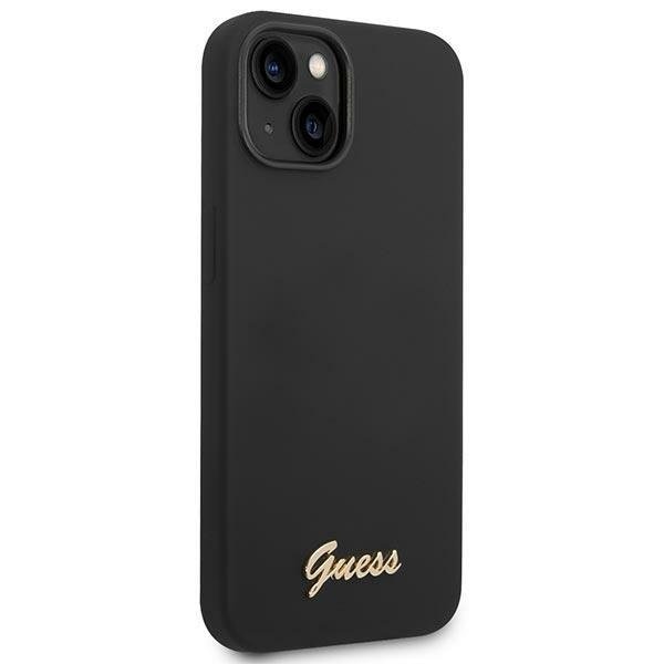 Кейс Guess GUHCP14MSLSMK за iPhone 14 Plus 6.7", черен / черен, твърд, Silicone Vintage Gold Logo