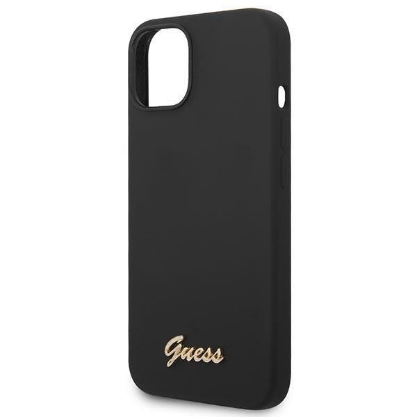 Кейс Guess GUHCP14MSLSMK за iPhone 14 Plus 6.7", черен / черен, твърд, Silicone Vintage Gold Logo