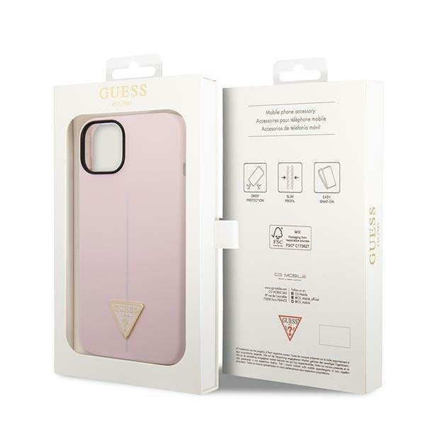 Кейс Guess GUHCP14MSLTGU за iPhone 14 Plus 6.7", лилав / лилав, твърд, Silicone Triangle