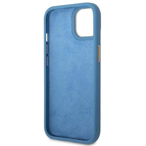 Кейс Guess GUHCP14SHG4SHB за iPhone 14 6.1", син / син, твърд, 4G Vintage Gold Logo