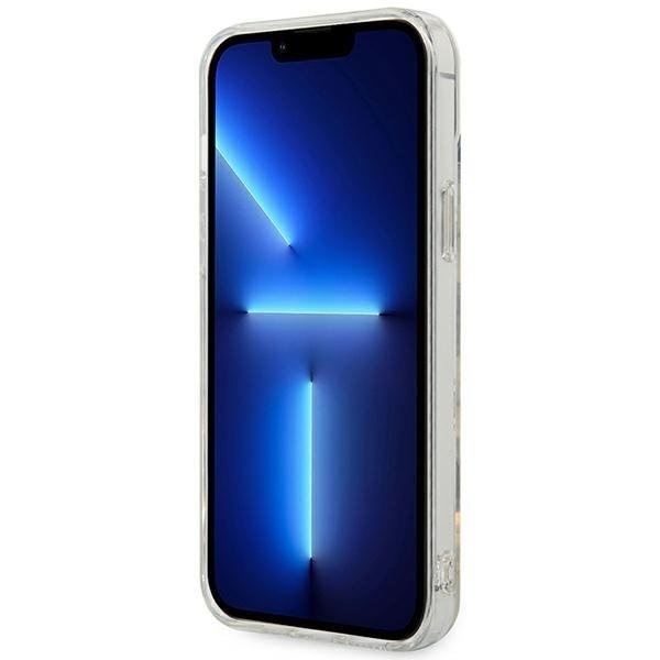 Кейс Guess GUHCP14SHTPPTH за iPhone 14 6.1", прозрачен / прозрачен, твърд, Peony Glitter