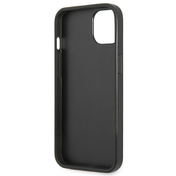 Кейс Guess GUHCP14SPSATLK за iPhone 14 6.1", черен / черен, твърд, SaffianoTriangle Logo