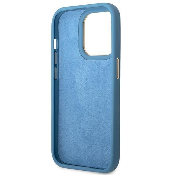 Кейс Guess GUHCP14XHG4SHB за iPhone 14 Pro Max 6.7", син / син, твърд, 4G Vintage Gold Logo