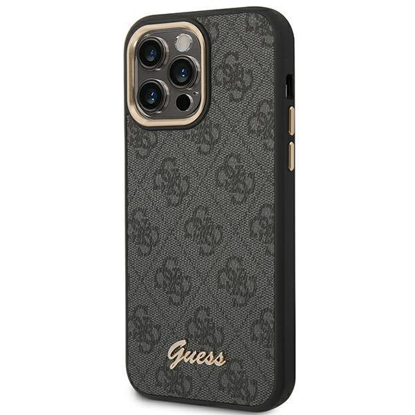 Кейс Guess GUHCP14XHG4SHK за iPhone 14 Pro Max 6.7", черен / черен, твърд, 4G Vintage Gold Logo