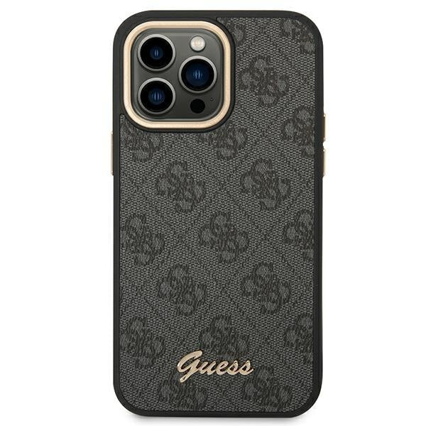 Кейс Guess GUHCP14XHG4SHK за iPhone 14 Pro Max 6.7", черен / черен, твърд, 4G Vintage Gold Logo
