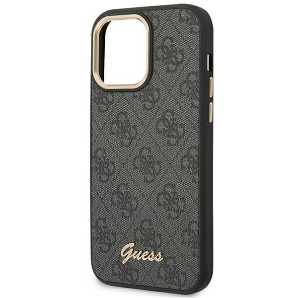 Кейс Guess GUHCP14XHG4SHK за iPhone 14 Pro Max 6.7", черен / черен, твърд, 4G Vintage Gold Logo