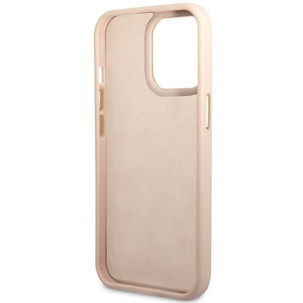 Кейс Guess GUHCP14XHG4SHP за iPhone 14 Pro Max 6.7", розов / розов, твърд, 4G Vintage Gold Logo