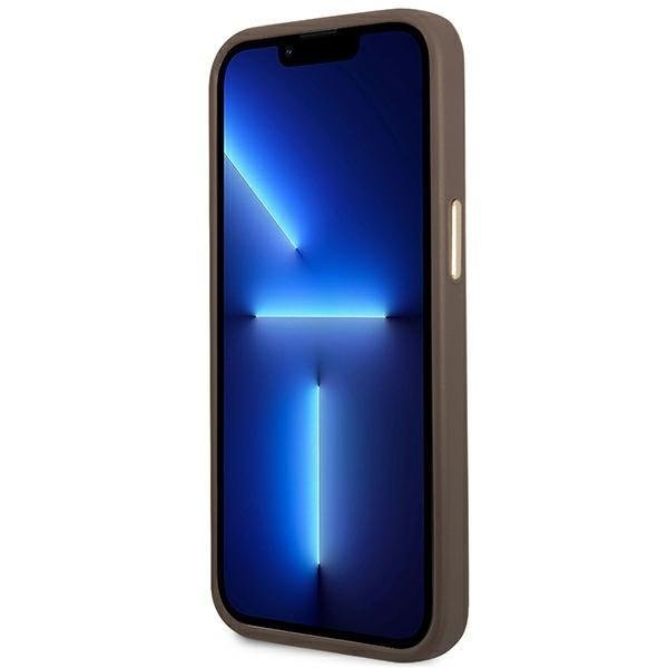 Кейс Guess GUHCP14XHG4SHW за iPhone 14 Pro Max 6.7", кафяв / кафяв, твърд, 4G Vintage Gold Logo