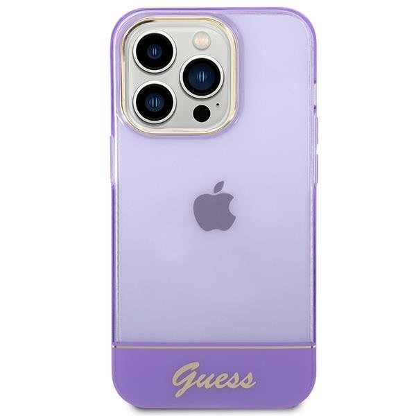 Кейс Guess GUHCP14XHGCOU за iPhone 14 Pro Max 6.7", лилав / лилав, твърд, Translucent