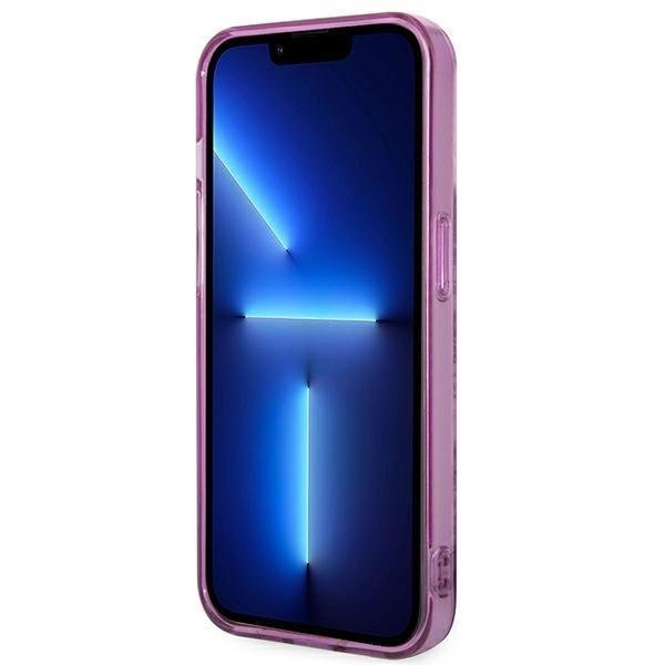 Кейс Guess GUHCP14XHGJGHP за iPhone 14 Pro Max 6.7", розов / розов, твърд, Jungle Collection
