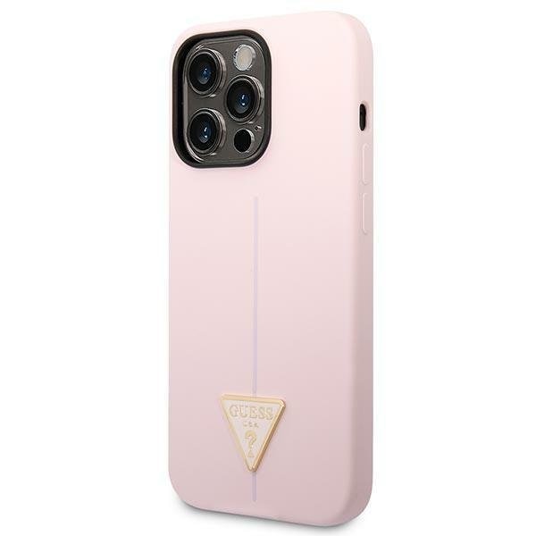 Кейс Guess GUHCP14XSLTGU за iPhone 14 Pro Max 6.7", лилав / лилав, твърд, Silicone Triangle