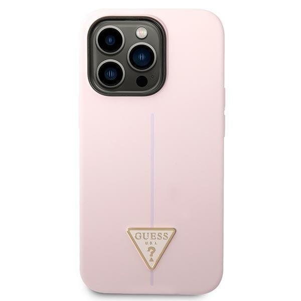 Кейс Guess GUHCP14XSLTGU за iPhone 14 Pro Max 6.7", лилав / лилав, твърд, Silicone Triangle