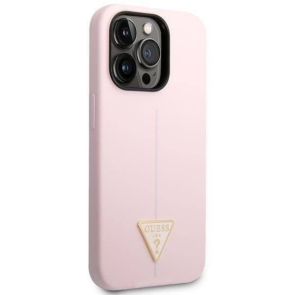 Кейс Guess GUHCP14XSLTGU за iPhone 14 Pro Max 6.7", лилав / лилав, твърд, Silicone Triangle