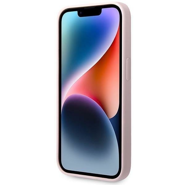Кейс Guess GUHCP14XSLTGU за iPhone 14 Pro Max 6.7", лилав / лилав, твърд, Silicone Triangle