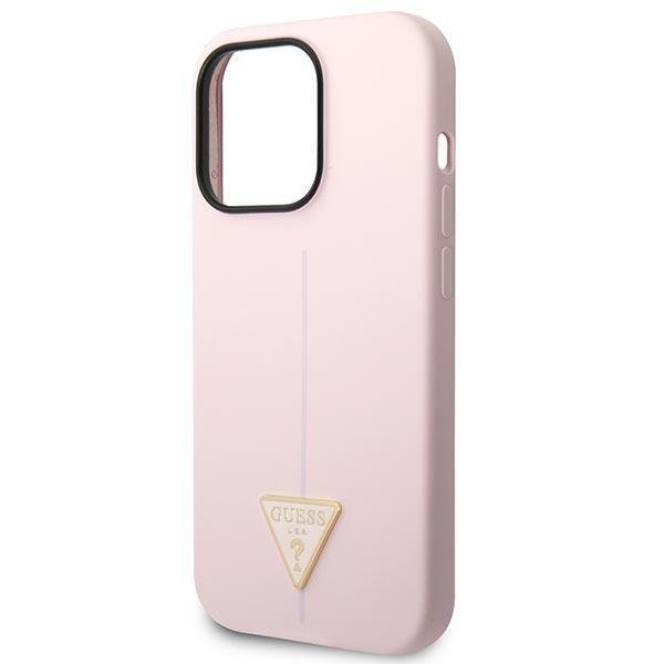 Кейс Guess GUHCP14XSLTGU за iPhone 14 Pro Max 6.7", лилав / лилав, твърд, Silicone Triangle