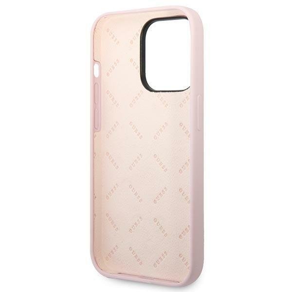 Кейс Guess GUHCP14XSLTGU за iPhone 14 Pro Max 6.7", лилав / лилав, твърд, Silicone Triangle