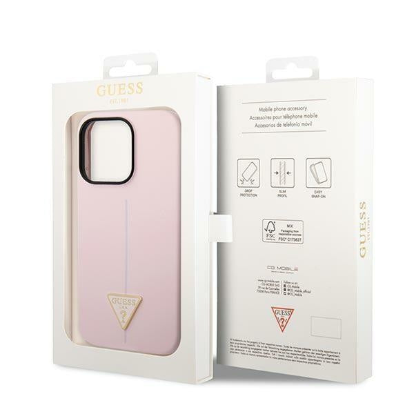 Кейс Guess GUHCP14XSLTGU за iPhone 14 Pro Max 6.7", лилав / лилав, твърд, Silicone Triangle
