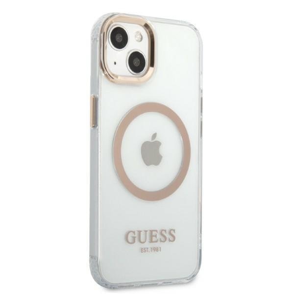 Кейс Guess GUHMP13MHTRMD за iPhone 13 6.1", златен / златен, твърд, Metal Outline Magsafe