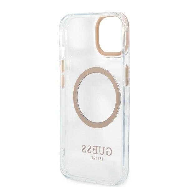 Кейс Guess GUHMP13MHTRMD за iPhone 13 6.1", златен / златен, твърд, Metal Outline Magsafe