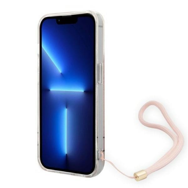 Кейс Guess GUOHCP14LH4STP за iPhone 14 Pro 6.1", розов / розов, твърд, 4G Print Strap