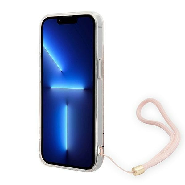 Кейс Guess GUOHCP14MH4STP за iPhone 14 Plus 6.7", розов / розов, твърд, 4G Print Strap