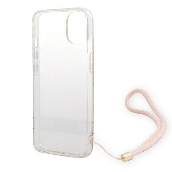 Кейс Guess GUOHCP14MH4STP за iPhone 14 Plus 6.7", розов / розов, твърд, 4G Print Strap