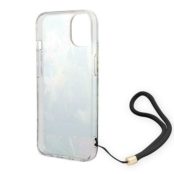Кейс Guess GUOHCP14SHFLSB за iPhone 14 6.1", син / син, твърд, Flower Strap