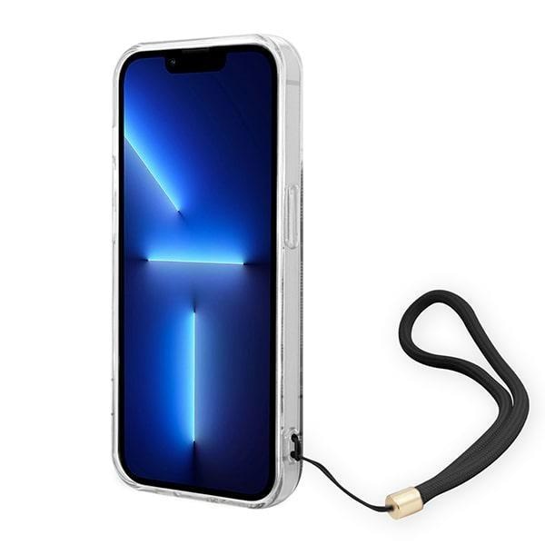 Кейс Guess GUOHCP14XH4STK за iPhone 14 Pro Max 6.7", черен / черен, твърд, 4G Print Strap