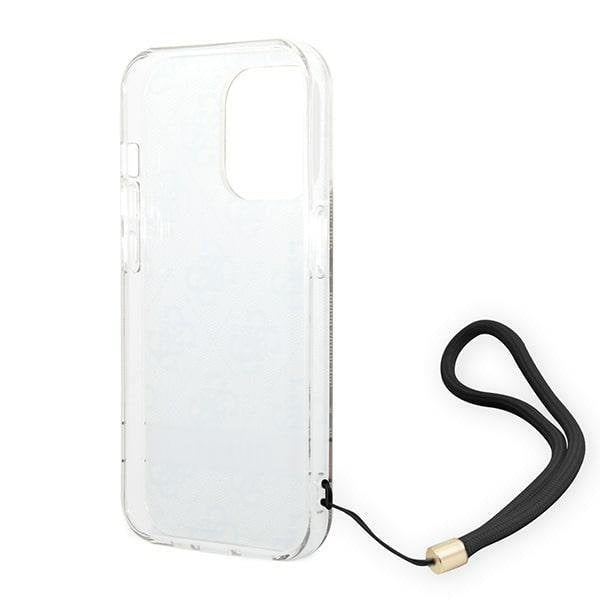Кейс Guess GUOHCP14XH4STW за iPhone 14 Pro Max 6.7", кафяв / кафяв, твърд, 4G Print Strap