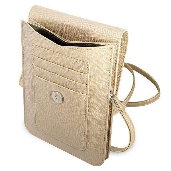 Чанта Guess GUWBSATMLG, бежова, Saffiano Triangle