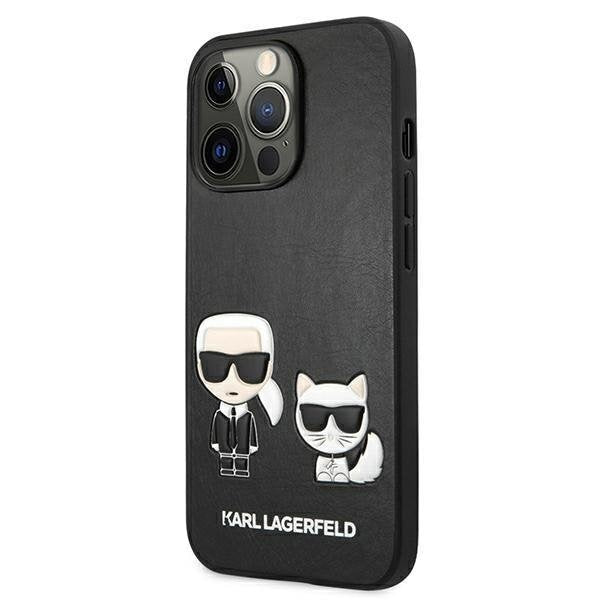 Кейс Karl Lagerfeld KLHCP13LPCUSKCBK за iPhone 13 Pro / 13 6,1", черен / черен, твърд, Ikonik Karl & Choupette