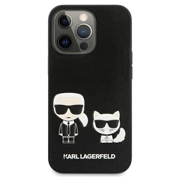 Кейс Karl Lagerfeld KLHCP13LPCUSKCBK за iPhone 13 Pro / 13 6,1", черен / черен, твърд, Ikonik Karl & Choupette
