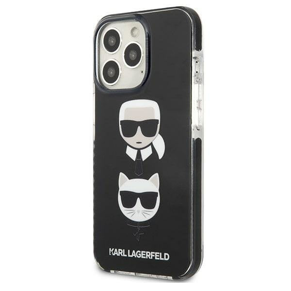 Кейс Karl Lagerfeld KLHCP13LTPE2TK за iPhone 13 Pro / 13 6,1", твърд, черен / черен, Karl&Choupette Head