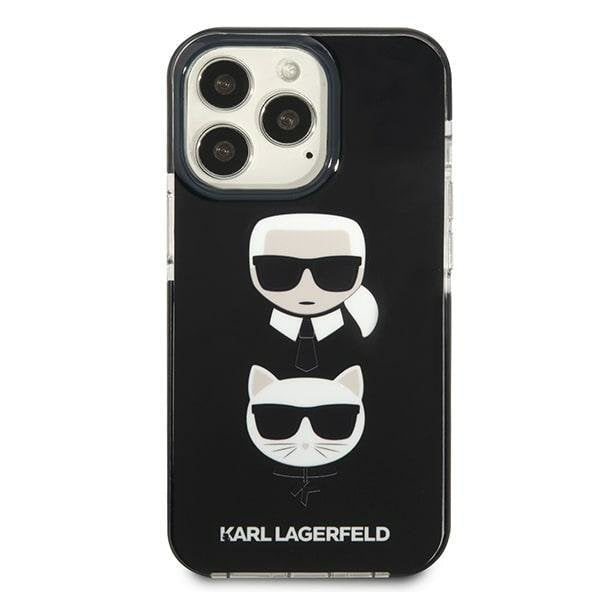 Кейс Karl Lagerfeld KLHCP13LTPE2TK за iPhone 13 Pro / 13 6,1", твърд, черен / черен, Karl&Choupette Head