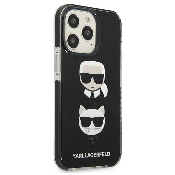 Кейс Karl Lagerfeld KLHCP13LTPE2TK за iPhone 13 Pro / 13 6,1", твърд, черен / черен, Karl&Choupette Head