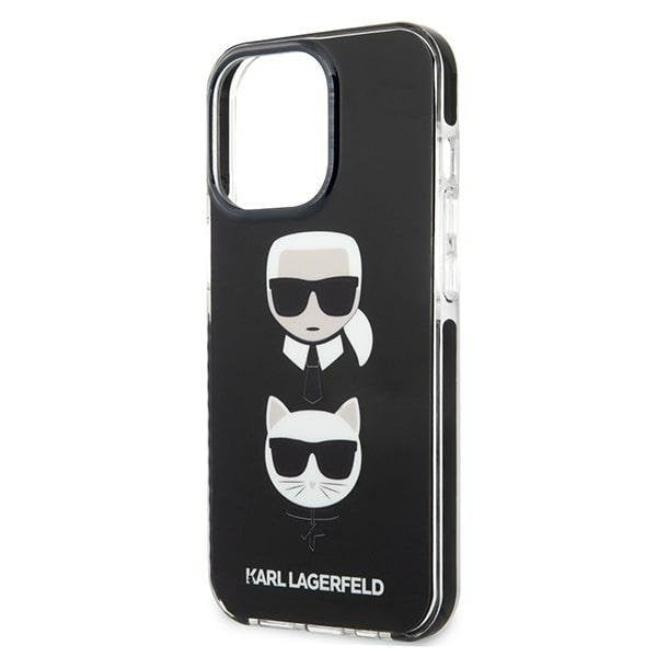 Кейс Karl Lagerfeld KLHCP13LTPE2TK за iPhone 13 Pro / 13 6,1", твърд, черен / черен, Karl&Choupette Head