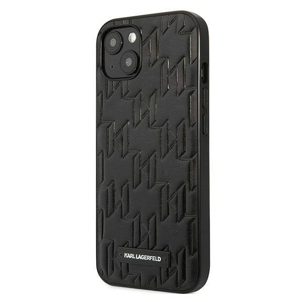 Кейс Karl Lagerfeld KLHCP13MMNMP1K за iPhone 13 6,1", твърд, черен / черен, Monogram Plaque