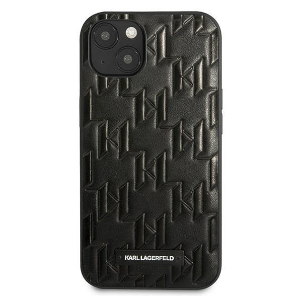Кейс Karl Lagerfeld KLHCP13MMNMP1K за iPhone 13 6,1", твърд, черен / черен, Monogram Plaque