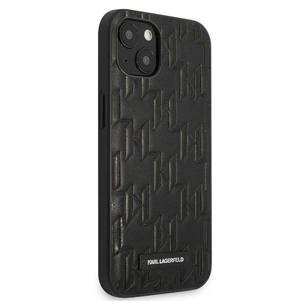 Кейс Karl Lagerfeld KLHCP13MMNMP1K за iPhone 13 6,1", твърд, черен / черен, Monogram Plaque