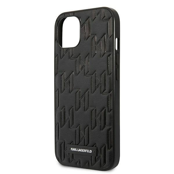 Кейс Karl Lagerfeld KLHCP13MMNMP1K за iPhone 13 6,1", твърд, черен / черен, Monogram Plaque