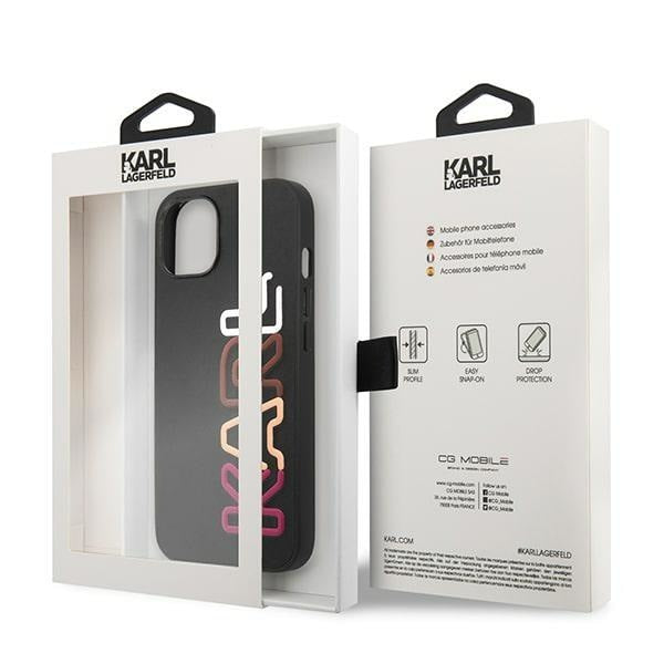 Кейс Karl Lagerfeld KLHCP13SPCOBK за iPhone 13 mini 5.4", черен / черен, твърд, Multipink Brand